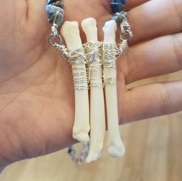 Coyote Foot Bone Sodalite Wrapped Choker - Picture 2 of 12